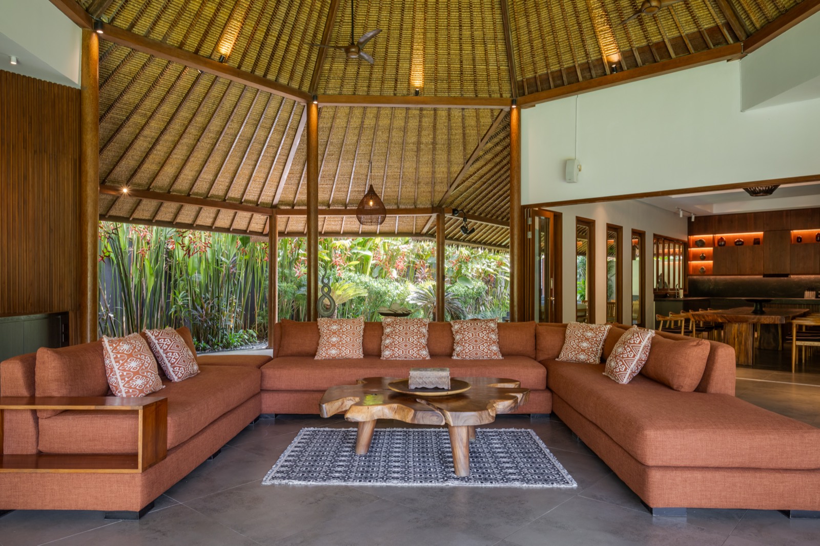 Open-air living area — wide view