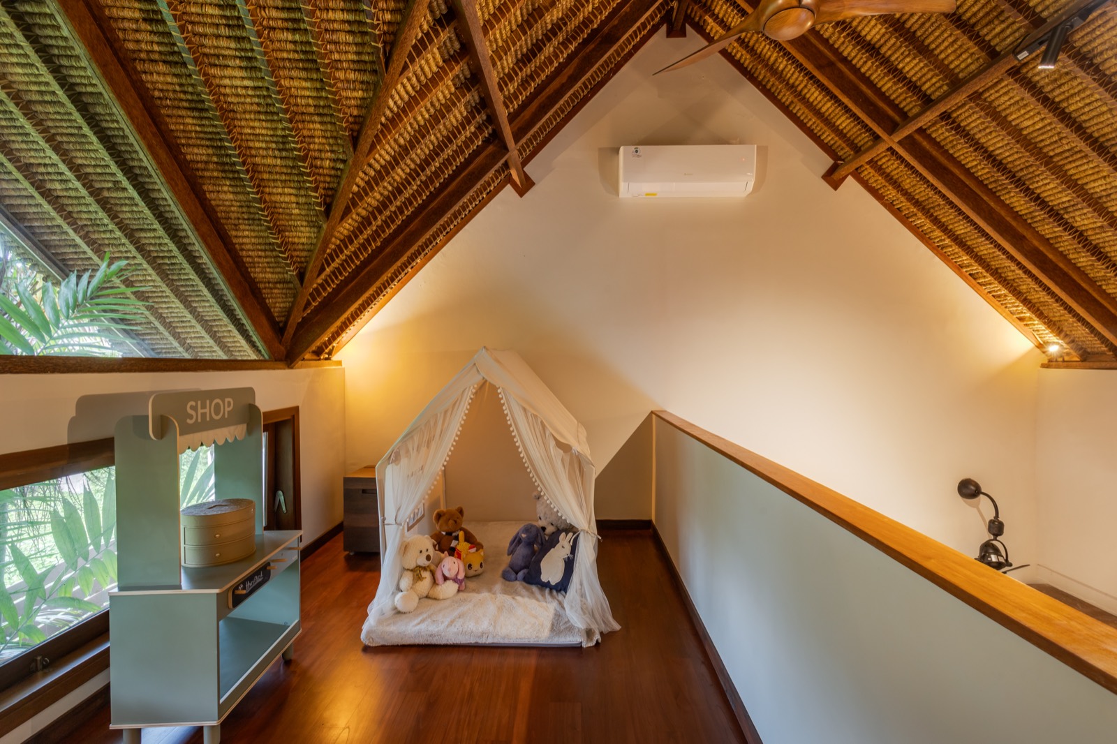 Bedroom 5 — playroom with loft staircase