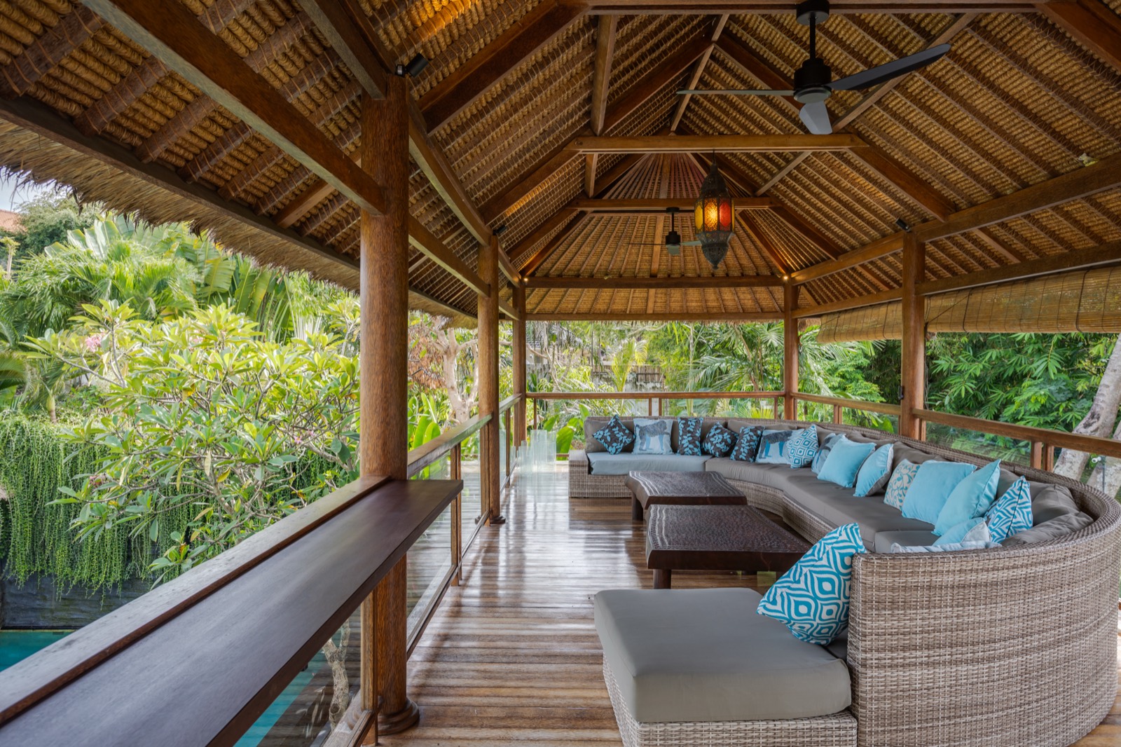 Yoga shala and pool — wide perspective